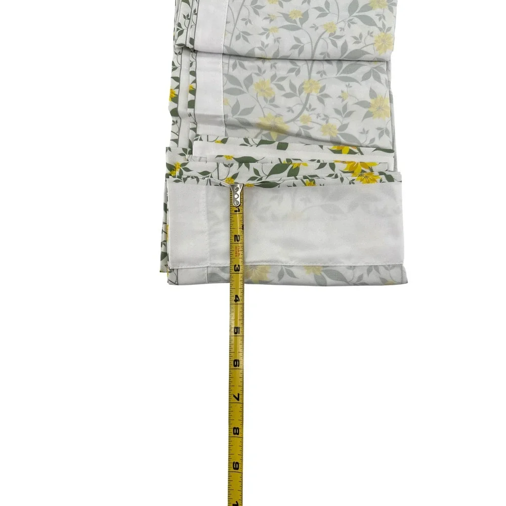 Ambesonne Floral Window Curtains 2 Panel Set Yellow Green White 56x63 Rod Pocket